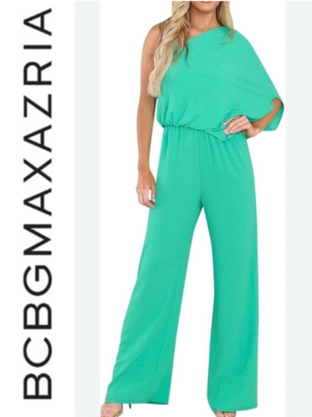 BCBGMaxAzria 💚 Leo One Shoulder Jumpsuit